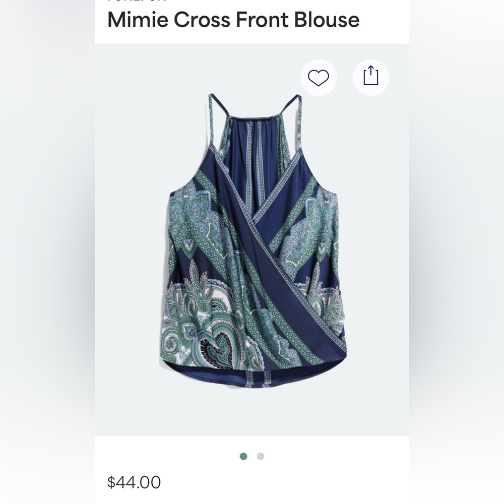 Fun 2 Fun High-Low Wrap Blouse, Blue, size Medium, in excellent condition!